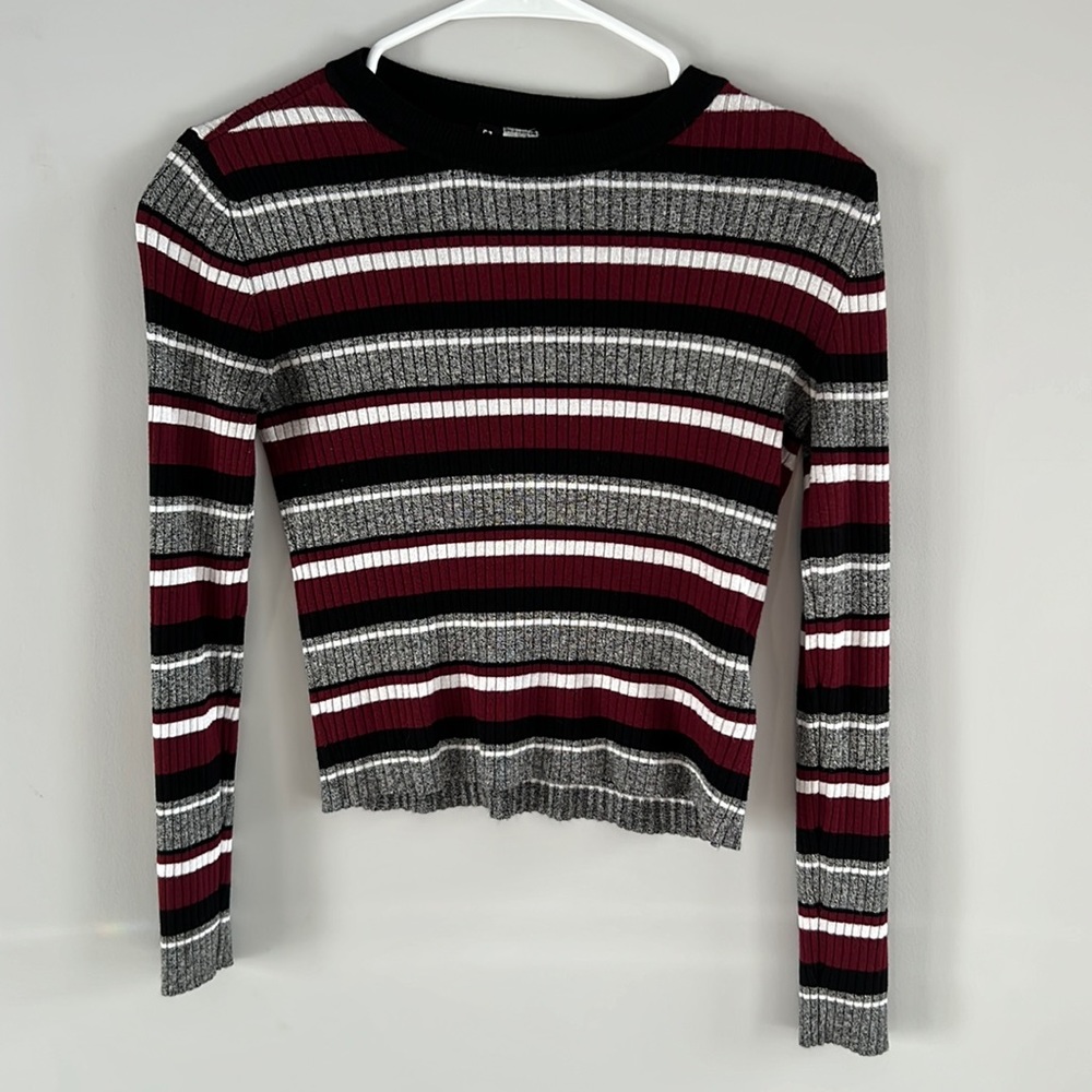 H&M Striped Ribbed Top Size S